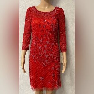 Red beaded dress